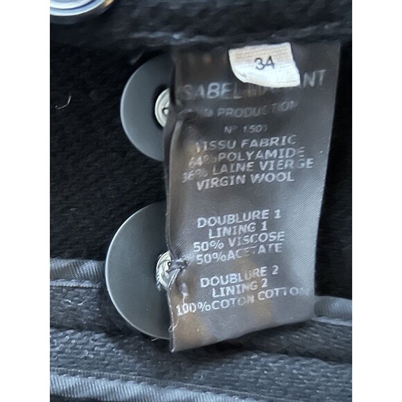 Isabel Marant Etoile Black Wool Blend Tailored Jacket Cyril Dancer Coat Sz 2/34 - Picture 9 of 9